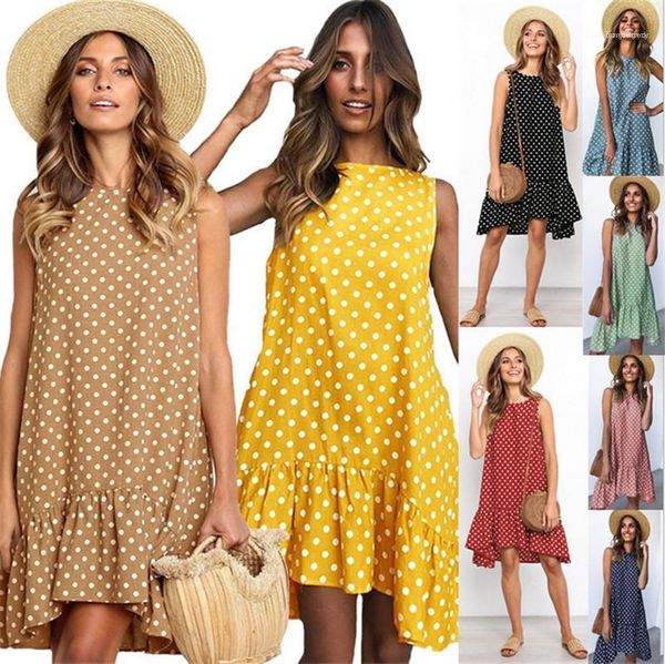 polka dot printed nature color sleeveless dresses plus size ladies clothes summer womens designer casual dress loose, Black;gray
polka dot printed nature color sleeveless dresses plus size ladies clothes summer womens designer casual dress loose, Black;gray