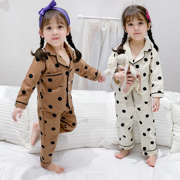 girls pure cotton children's home clothing 1-7 years old polka dot printing casual home pajamas set girls two-piece pajamas, White
girls pure cotton children's home clothing 1-7 years old polka dot printing casual home pajamas set girls two-piece pajamas, White