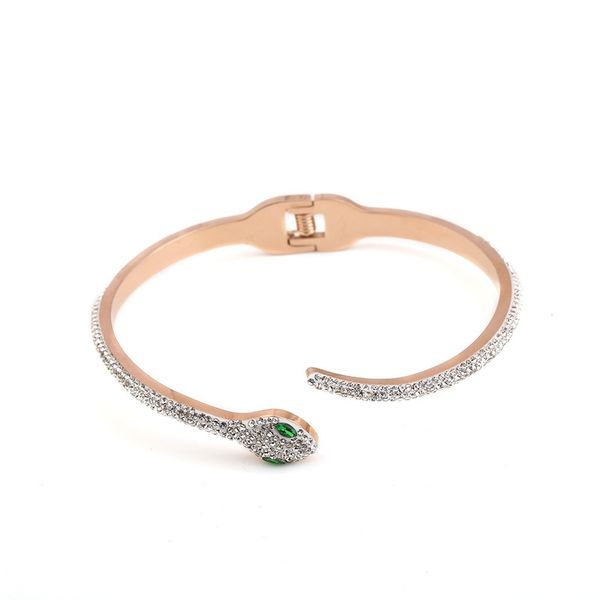 bangle 18kgp rose gold color snake titanium steel open women 316l stainless bracelet jewelry gift (kgb004), Black
bangle 18kgp rose gold color snake titanium steel open women 316l stainless bracelet jewelry gift (kgb004), Black