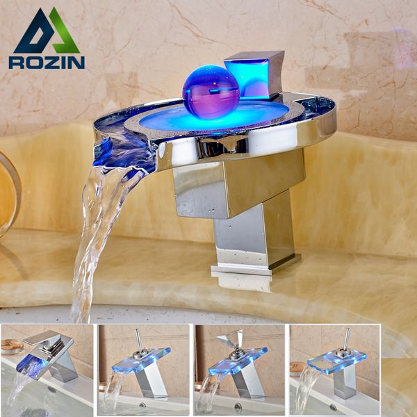 bathroom sink faucets led rgb colors basin faucet deck mount waterfall brass vessel mixer tap chrome finish
bathroom sink faucets led rgb colors basin faucet deck mount waterfall brass vessel mixer tap chrome finish