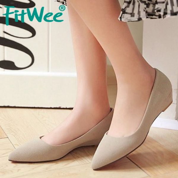 fitwee 4 color suede leather women flats party shoes women spring office wedding slip on pointed toe flats footwear size 33-43, Black
fitwee 4 color suede leather women flats party shoes women spring office wedding slip on pointed toe flats footwear size 33-43, Black