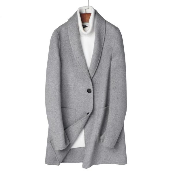 men's wool & blends quality real sheep men overcoat slim woolen hand sewed turn down collar coat casual style fashion gray, Black
men's wool & blends quality real sheep men overcoat slim woolen hand sewed turn down collar coat casual style fashion gray, Black