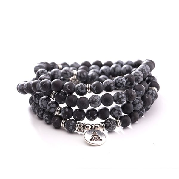 108 natural alabaster stone bracelet buddhist 108 mala bracelet or necklace chakra energy yoga hand string, Black
108 natural alabaster stone bracelet buddhist 108 mala bracelet or necklace chakra energy yoga hand string, Black