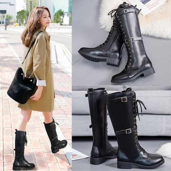 new style high boots black leather platform shoes for women low heels high winter boots women shoes botas de mujer
new style high boots black leather platform shoes for women low heels high winter boots women shoes botas de mujer