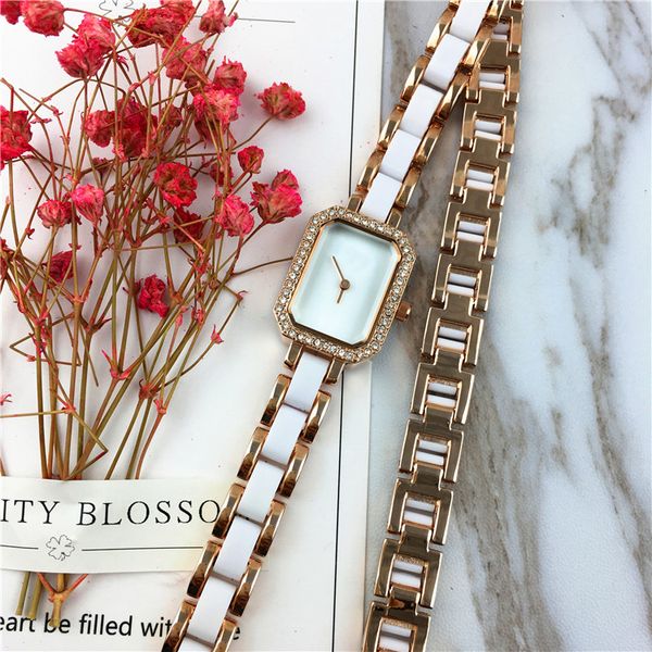 women wristwatch steel bracelet chain luxury square dial face nobel female quartz beauty party, Slivery;brown
women wristwatch steel bracelet chain luxury square dial face nobel female quartz beauty party, Slivery;brown