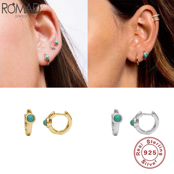 hoop & huggie romad boho 925 sterling silver earrings turquoise small round for women bohemian fine jewelry pendientes w5, Golden;silver
hoop & huggie romad boho 925 sterling silver earrings turquoise small round for women bohemian fine jewelry pendientes w5, Golden;silver