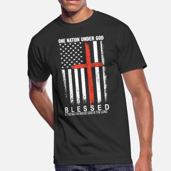 one nation under god blessed is the nation whose g t shirt men create tee shirt s-3xl novelty famous humor summer normal shirt