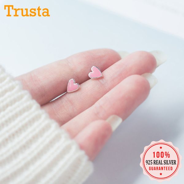 stud trusta 2021 100% 925 solid real sterling silver fashion tiny pink glaze heart earrings for women girls fine jewelry ds03, Golden;silver
stud trusta 2021 100% 925 solid real sterling silver fashion tiny pink glaze heart earrings for women girls fine jewelry ds03, Golden;silver
