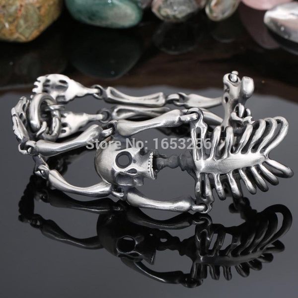 brushed style punk mens stainless steel bracelet gothic skeleton skull bracelet for husband .boyfriend.father gifts, Black
brushed style punk mens stainless steel bracelet gothic skeleton skull bracelet for husband .boyfriend.father gifts, Black