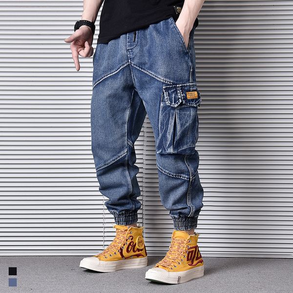 men's jeans japanese vintage fashion men loose fit multi pockets denim cargo pants streetwear designer hip hop joggers, Blue
men's jeans japanese vintage fashion men loose fit multi pockets denim cargo pants streetwear designer hip hop joggers, Blue