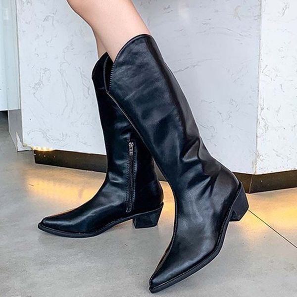 2020 western cowboy woman boots pointed toe knee-high boots women long pu leather shoes zipper women shoes ing, Black
2020 western cowboy woman boots pointed toe knee-high boots women long pu leather shoes zipper women shoes ing, Black