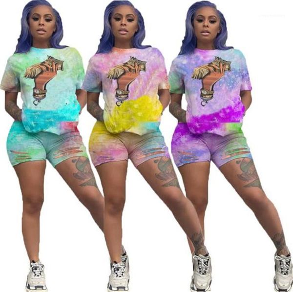 women tie dyed summer tracksuits fashion short sleeve ripped two piece shorts 20ss new women clothing, Gray
women tie dyed summer tracksuits fashion short sleeve ripped two piece shorts 20ss new women clothing, Gray