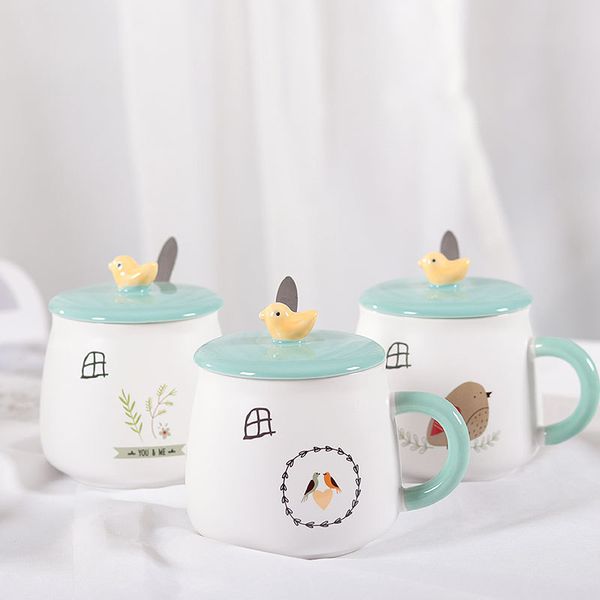 450ml creative pastoral wind bird mug hand-painted cartoon ceramic coffee cup milk spoon with lid spoon
450ml creative pastoral wind bird mug hand-painted cartoon ceramic coffee cup milk spoon with lid spoon