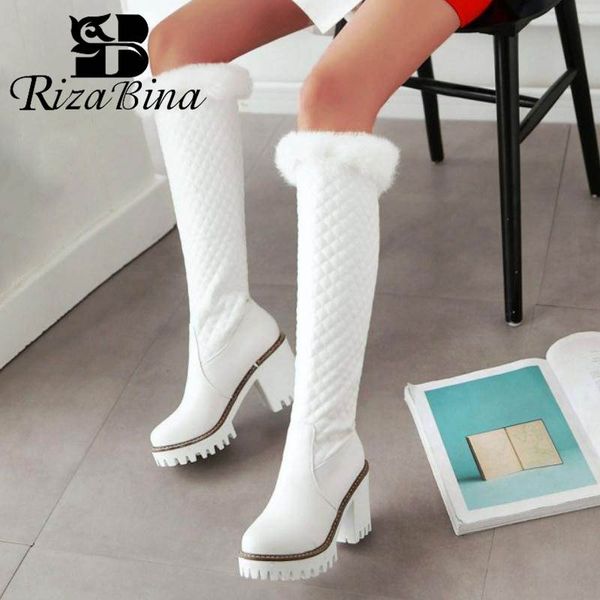 rizabina women knee high boots winter warm fur casual platform shoes women high heels fashion plaid long boots size 33-43, Black
rizabina women knee high boots winter warm fur casual platform shoes women high heels fashion plaid long boots size 33-43, Black