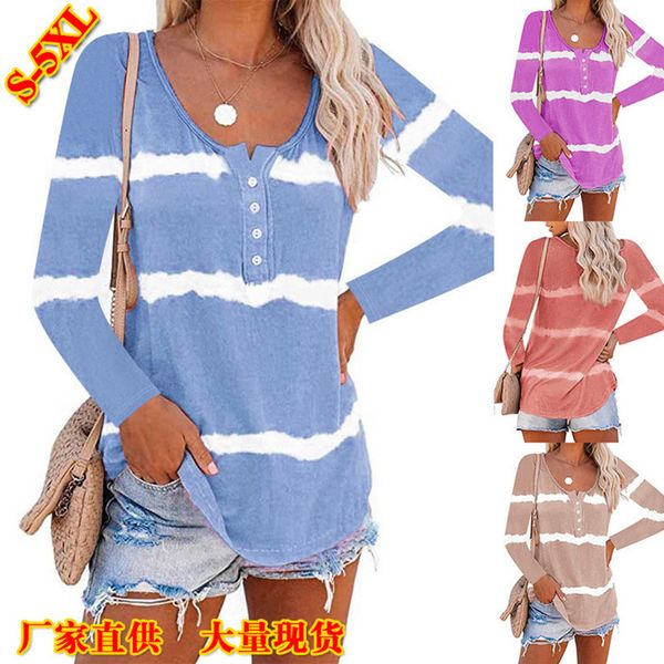 cross-border european and american 2020 autumn and winter new womens tie-dye printed button long-sleeved t-shirt women, White
cross-border european and american 2020 autumn and winter new womens tie-dye printed button long-sleeved t-shirt women, White