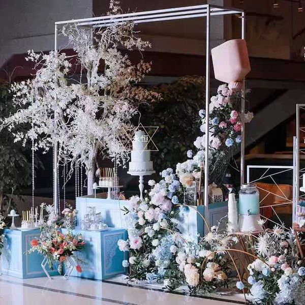 new customized iron wedding stage large screen shelf arrangement creative wedding decoration background projects
new customized iron wedding stage large screen shelf arrangement creative wedding decoration background projects