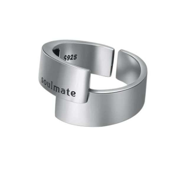 925 sterling silver jewelry women glossy letter soulmate statement opening ring adjustable ring
925 sterling silver jewelry women glossy letter soulmate statement opening ring adjustable ring