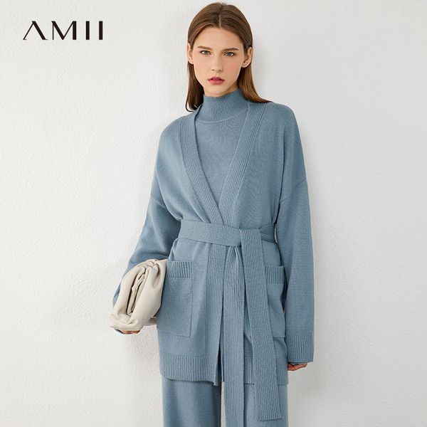 amii minimalism autumn winter fashion knitted women coat solid pocket belt knitted women's cardigan female coat 12040584, White
amii minimalism autumn winter fashion knitted women coat solid pocket belt knitted women's cardigan female coat 12040584, White