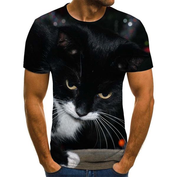 men 3d cat wall print quality boys grils female 3d print shirts harajuku anime graphic men clothing