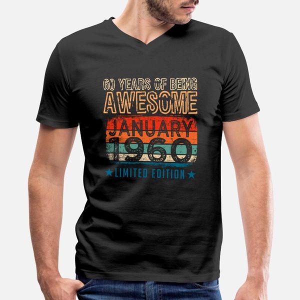 60 years of being awesome january 1960 limited t shirt men print cotton size s-3xl solid color fit humor summer family shirt
60 years of being awesome january 1960 limited t shirt men print cotton size s-3xl solid color fit humor summer family shirt