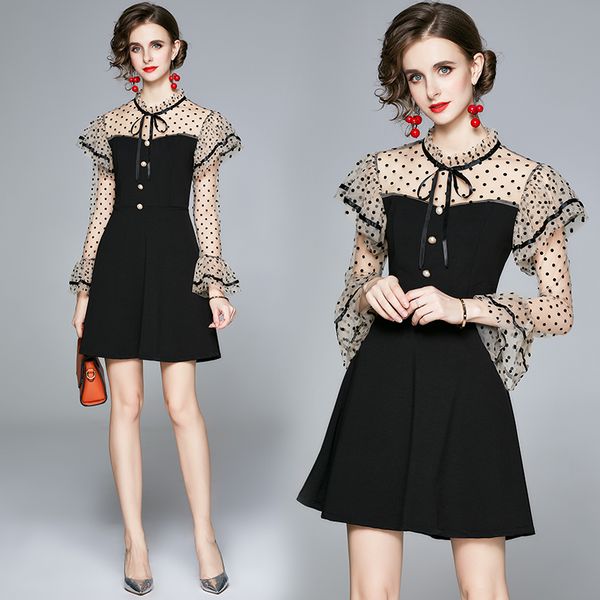 casual dresses coigarsam ruffles women dress patchwork high waist mesh 6955, Black;gray
casual dresses coigarsam ruffles women dress patchwork high waist mesh 6955, Black;gray