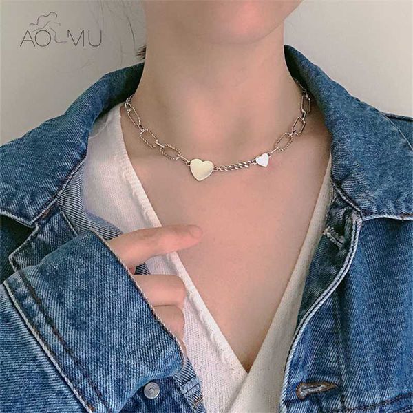 aomu 2020 новый серебряный цвет геометрическая нерегулярные сердца кулон цепи сращивания замок choker простой ожерелье металла для женщин pu, Silver
aomu 2020 новый серебряный цвет геометрическая нерегулярные сердца кулон цепи сращивания замок choker простой ожерелье металла для женщин pu, Silver