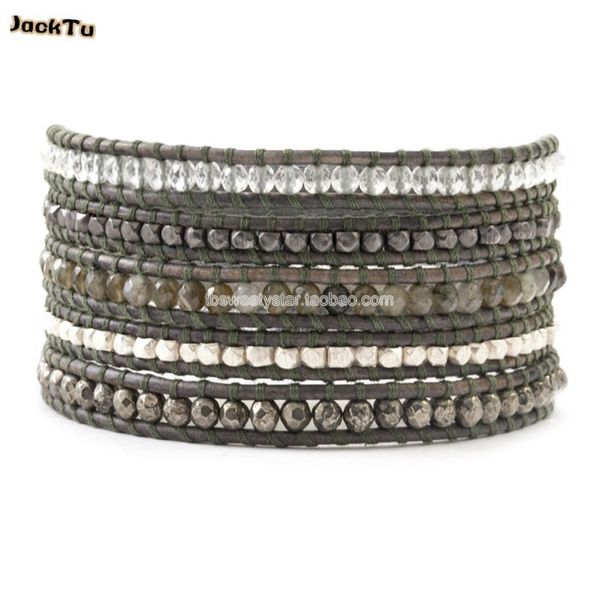 tennis latest style onyx mixed nuggets black leather wrap bracelet for men and woman, Golden;silver
tennis latest style onyx mixed nuggets black leather wrap bracelet for men and woman, Golden;silver