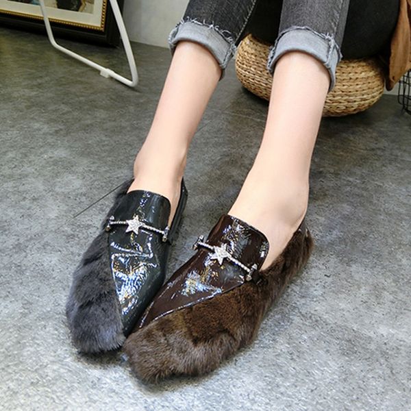 fuzzy flats women shoes crystal star fashion patent leather ladies shoes patchwork fur winter flats khaki loafers women footwear, Black
fuzzy flats women shoes crystal star fashion patent leather ladies shoes patchwork fur winter flats khaki loafers women footwear, Black