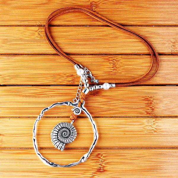 vintage boho leather rope necklace geometric circle big conch pendant ethnic statement necklace women jewelry accessories, Silver
vintage boho leather rope necklace geometric circle big conch pendant ethnic statement necklace women jewelry accessories, Silver