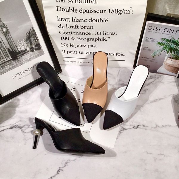 apricot coloured baotou high heel sandals with low upper tip and shallow mouthpearl heel sandals simple single slippers, Black
apricot coloured baotou high heel sandals with low upper tip and shallow mouthpearl heel sandals simple single slippers, Black