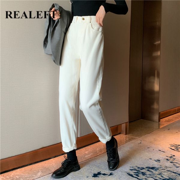 realeft autumn winter white color straight denim pants high waist loose jeans pants korean style casual long trouser pockets, Blue
realeft autumn winter white color straight denim pants high waist loose jeans pants korean style casual long trouser pockets, Blue