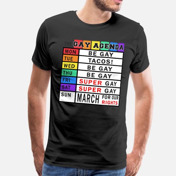 gay days of the week agenda funny t shirt men customize short sleeve o neck family interesting comical spring autumn unique shirt
gay days of the week agenda funny t shirt men customize short sleeve o neck family interesting comical spring autumn unique shirt
