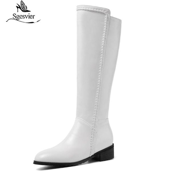 sgesvier woman ladies autumn winter knee high boots women's zippers black white wide calf tall long boots block heels shoes g686
sgesvier woman ladies autumn winter knee high boots women's zippers black white wide calf tall long boots block heels shoes g686