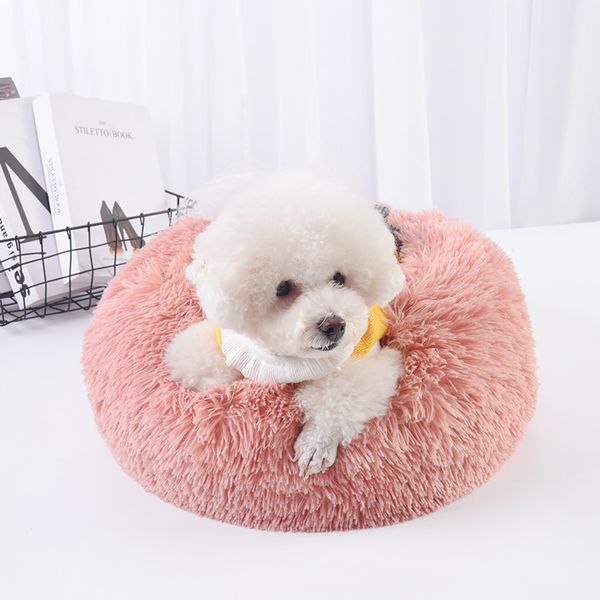 kennels & pens 40cm long plush dounts dod bed cushion calming hondenmand pet kennel super soft fluffy comfortable for large cat dog house