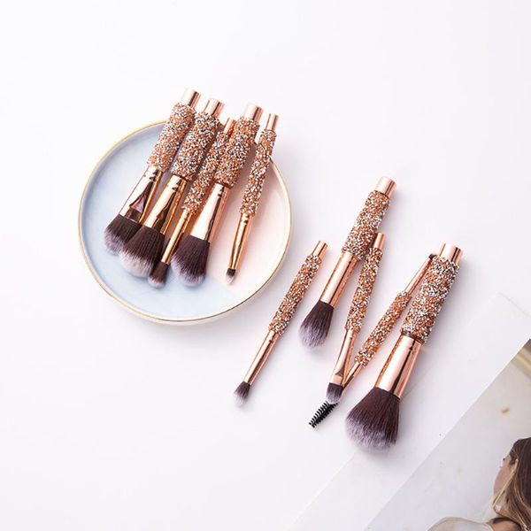 makeup brushes 10pcs diamond-studded brush set pu bag in stock creative loose powder eye shadow beauty tool
makeup brushes 10pcs diamond-studded brush set pu bag in stock creative loose powder eye shadow beauty tool