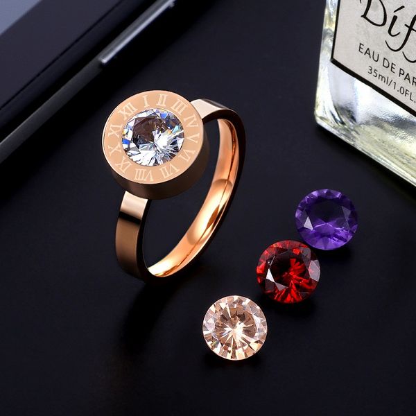 crystal stone roman numerals rings jewelry fashion 3 color cz interchangeable stainless steel ring for woman gift, Golden;silver
crystal stone roman numerals rings jewelry fashion 3 color cz interchangeable stainless steel ring for woman gift, Golden;silver
