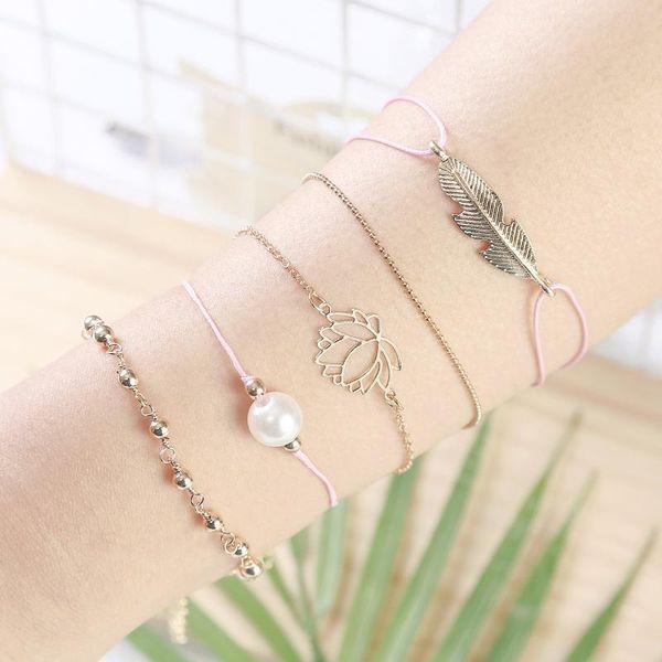 cross border jewelry european and american style bracelet jewelry pearl love leaf knitting 5-piece set combination bracelet, Black
cross border jewelry european and american style bracelet jewelry pearl love leaf knitting 5-piece set combination bracelet, Black