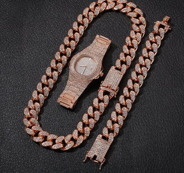 hip hop bling chains jewelry men necklace iced out diamond cuban link chain rose gold silver watch necklace bracelet002
hip hop bling chains jewelry men necklace iced out diamond cuban link chain rose gold silver watch necklace bracelet002