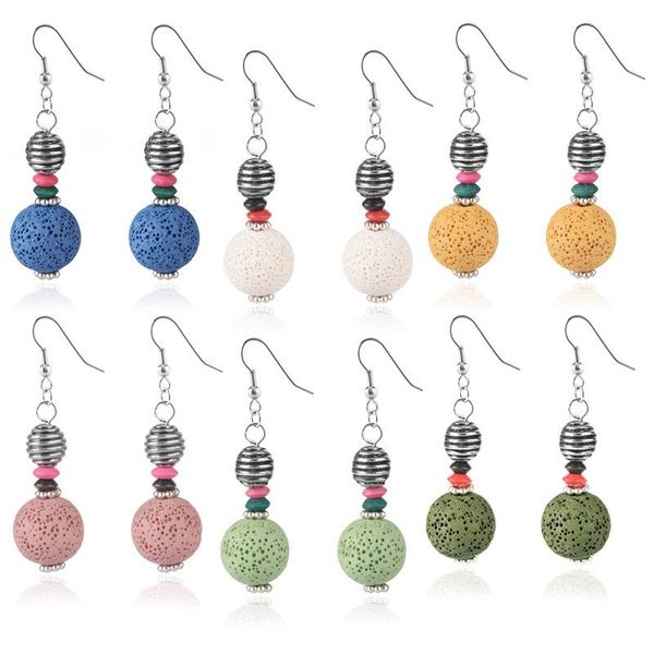wholesale original volcanic lava stone round bead earrings national style headwear earring retro classic earrings, Silver
wholesale original volcanic lava stone round bead earrings national style headwear earring retro classic earrings, Silver