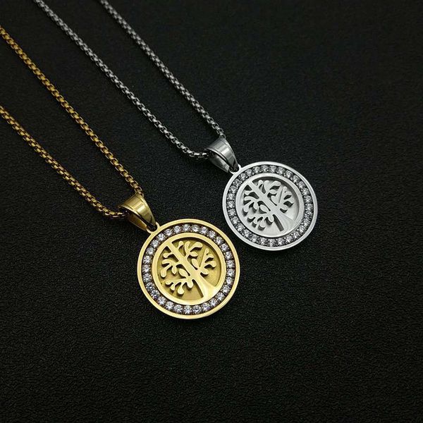 new zircon tree of life pendants necklaces 316l stainless steel jewelry for women men gold/steel color lucky chain gift bijoux, Silver
new zircon tree of life pendants necklaces 316l stainless steel jewelry for women men gold/steel color lucky chain gift bijoux, Silver