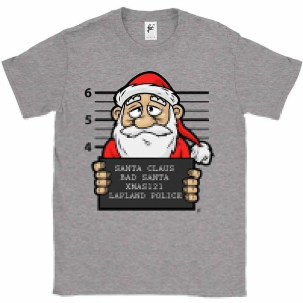 bad santa lapland police mugsof santa claus mens t-shirt 
bad santa lapland police mugsof santa claus mens t-shirt