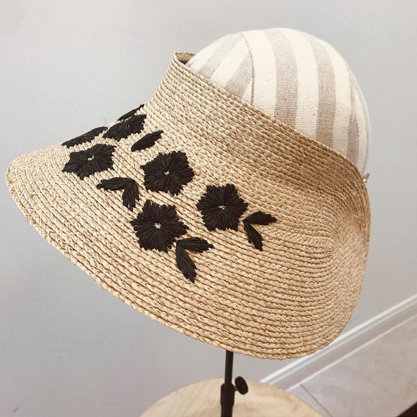 vintage hand embroidered flowers straw hats natural raffia empty female hat fashion beach straw hat summer women straw's cap, Blue;gray
vintage hand embroidered flowers straw hats natural raffia empty female hat fashion beach straw hat summer women straw's cap, Blue;gray