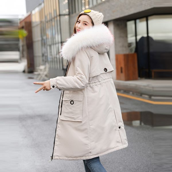 korean style women's winter long jacket solid with fur collar female cold coat hooded plus size wool liner thick woman parkas, Black;white
korean style women's winter long jacket solid with fur collar female cold coat hooded plus size wool liner thick woman parkas, Black;white