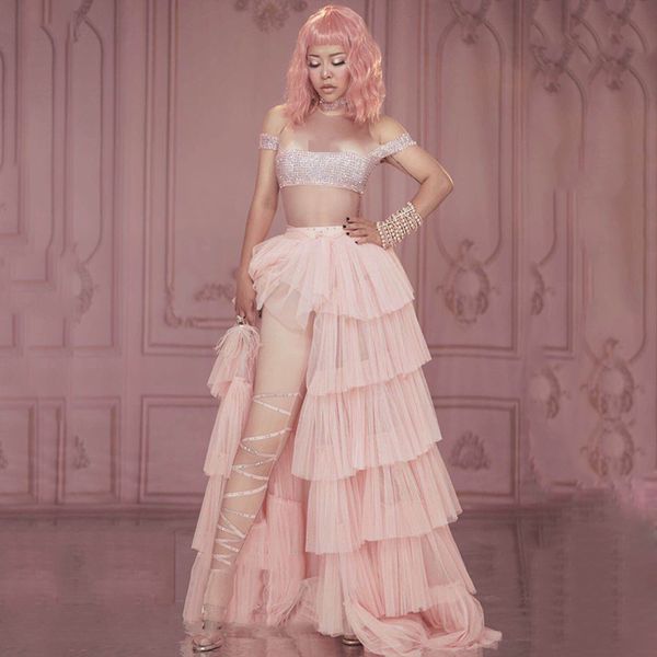 female singer stage costume women nude color rhinestone jumpsuit pink tutu skirts party wear performance clothing dn6386, Black;red
female singer stage costume women nude color rhinestone jumpsuit pink tutu skirts party wear performance clothing dn6386, Black;red
