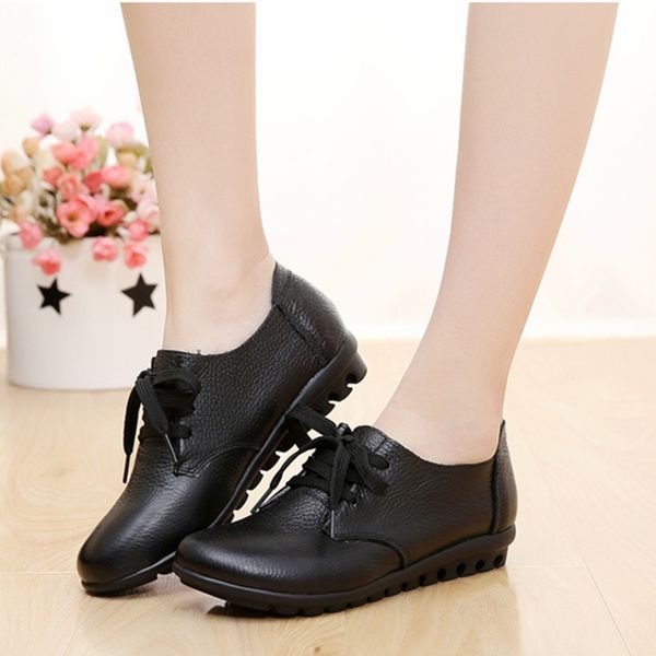 tilocow women flats shoes genuine leather spring autumn lace up round toe casual flat shoes women sneakers classic leather, Black
tilocow women flats shoes genuine leather spring autumn lace up round toe casual flat shoes women sneakers classic leather, Black