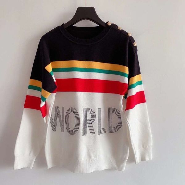 822 2022 brand same style sweaters pullover long sleeve crew neck letter women clothing, White;black
822 2022 brand same style sweaters pullover long sleeve crew neck letter women clothing, White;black
