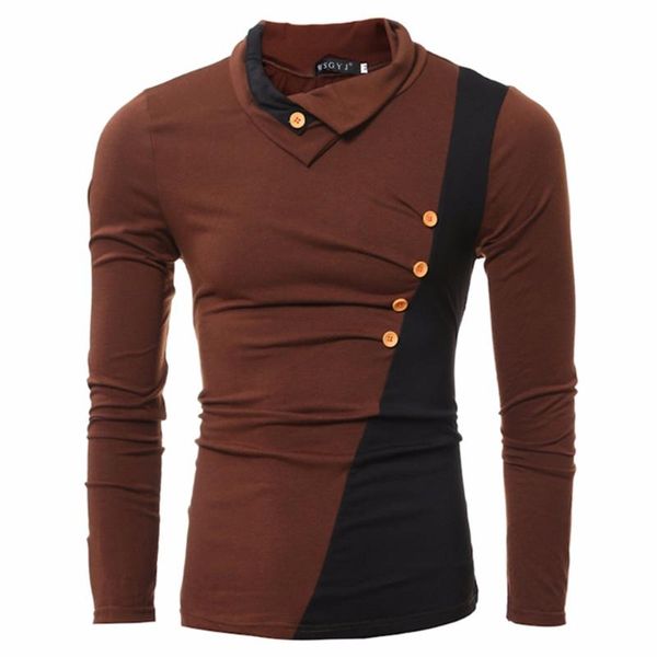 men's t-shirts fashion oblique button patchwork long sleeve v neck t shirt cotton hit color tee stitching homme, White;black
men's t-shirts fashion oblique button patchwork long sleeve v neck t shirt cotton hit color tee stitching homme, White;black