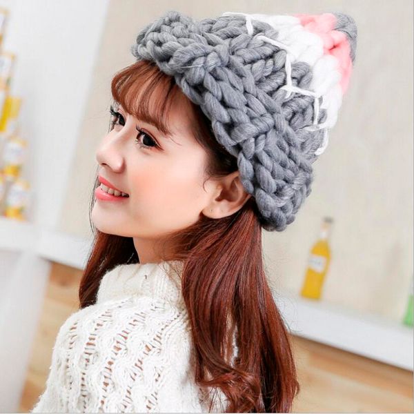 women's fashion winter wool hat coarse lines outdoor warm hat beanie knitted multicolor optional, Blue;gray
women's fashion winter wool hat coarse lines outdoor warm hat beanie knitted multicolor optional, Blue;gray