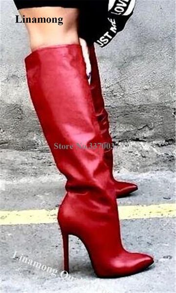est women fashion pointed toe stiletto heel knee high boots red leather long high heel boots wedding dress shoes, Black
est women fashion pointed toe stiletto heel knee high boots red leather long high heel boots wedding dress shoes, Black