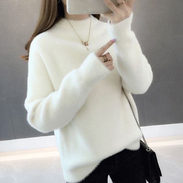 fashion cashmere blended knitted sweater women autumn winter turtleneck pullovers female long sleeve solid sweater, White;black
fashion cashmere blended knitted sweater women autumn winter turtleneck pullovers female long sleeve solid sweater, White;black